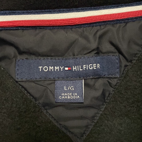 🧥 TOMMY HILFIGER LIKE NEW WINDBREAKER PUFFER SWEATER JACKET MENS SIZE LARGE - Picture 3 of 4